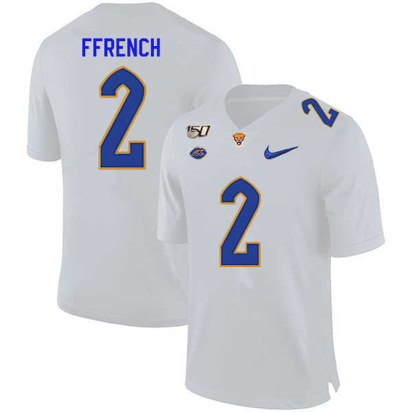 2019 Men #2 Maurice Ffrench Pitt Panthers College Football Jerseys Sale-White